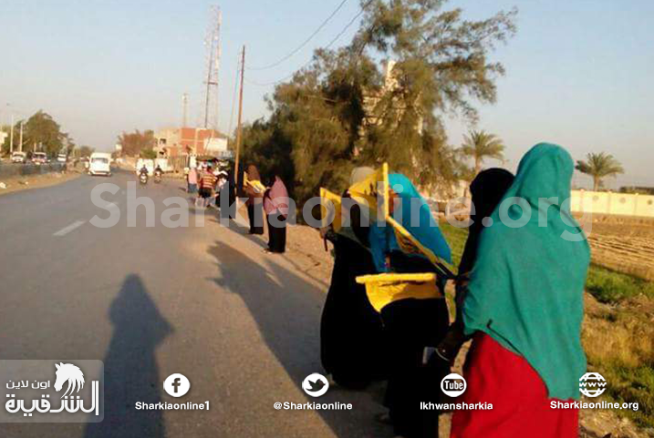  بالصور.. سلاسل بشرية لثوار الزقازيق فى ختام “ستبقى منقلبا”