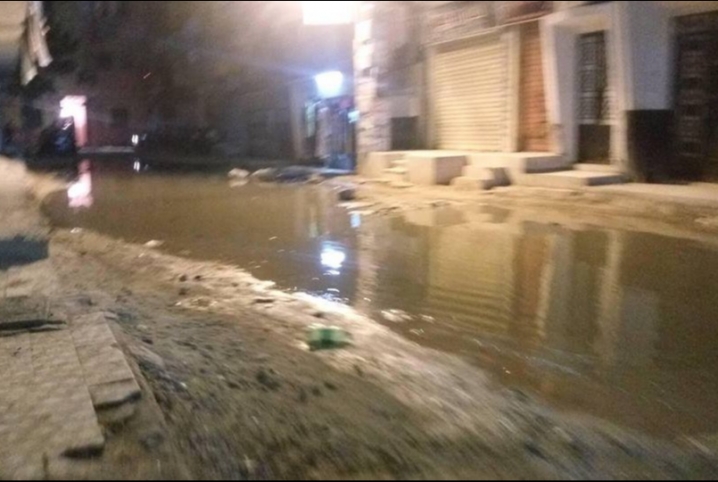  عودة مياه الصرف الصحي بحي المنشية ببلبيس