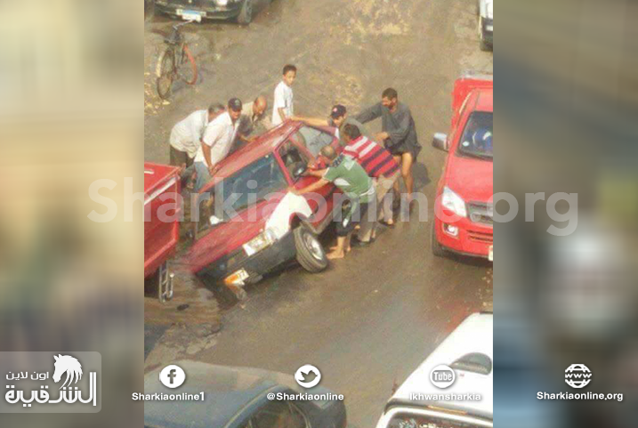 انفجار ماسورة المياه العمومية في حي الحسينية بالزقازيق وتعطل المرور