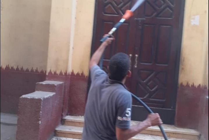  بالصور.. تطهير وتعقيم قرية الزوامل ببلبيس
