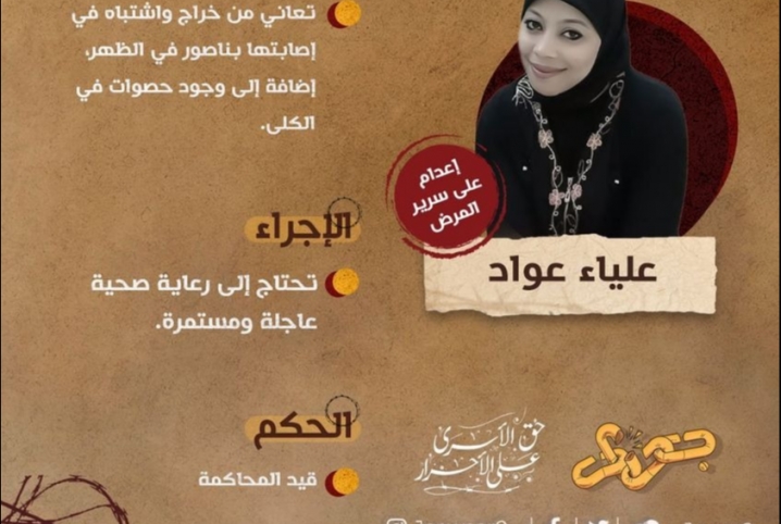  تدهور الحالة الصحية للمعتقلة علياء عواد في سجن القناطر
