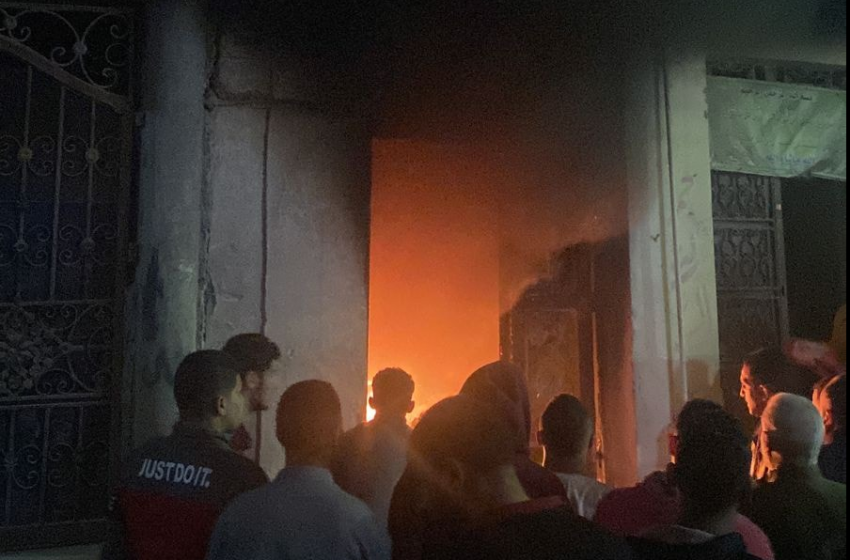  حريق بمنزل في أبوكبير