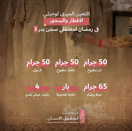  سجن بدر (٣) يمارس سياسة التجويع ضد المئات من المعتقلين